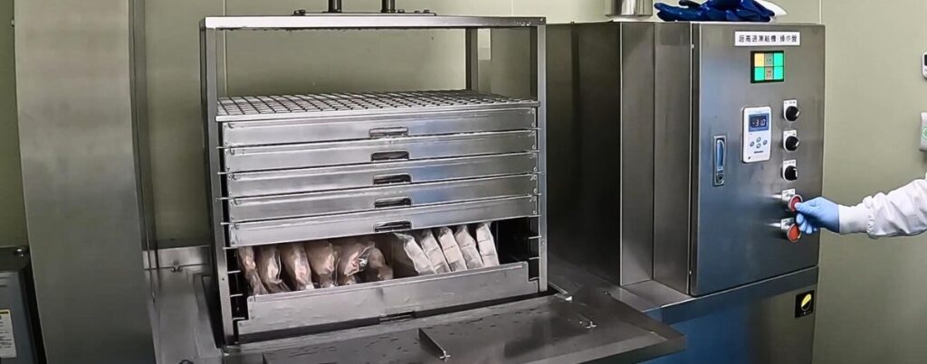 Bắt đầu quá trình đông lạnh cá nóc